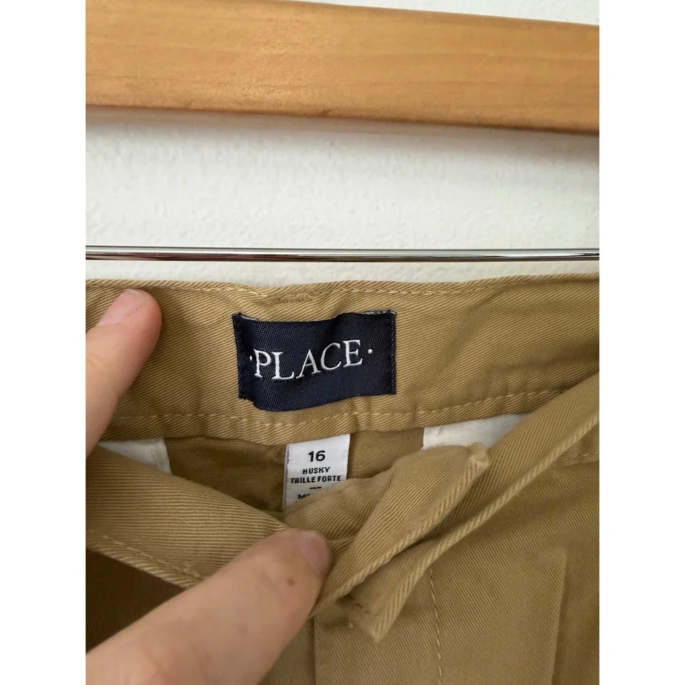 The Children's Place Boys Uniform Stretch Chino Shorts Husky Tan Size 16 Husky